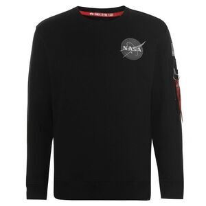 Alpha Unisex Adult NASA Cotton Blend Sweatshirt / Black
